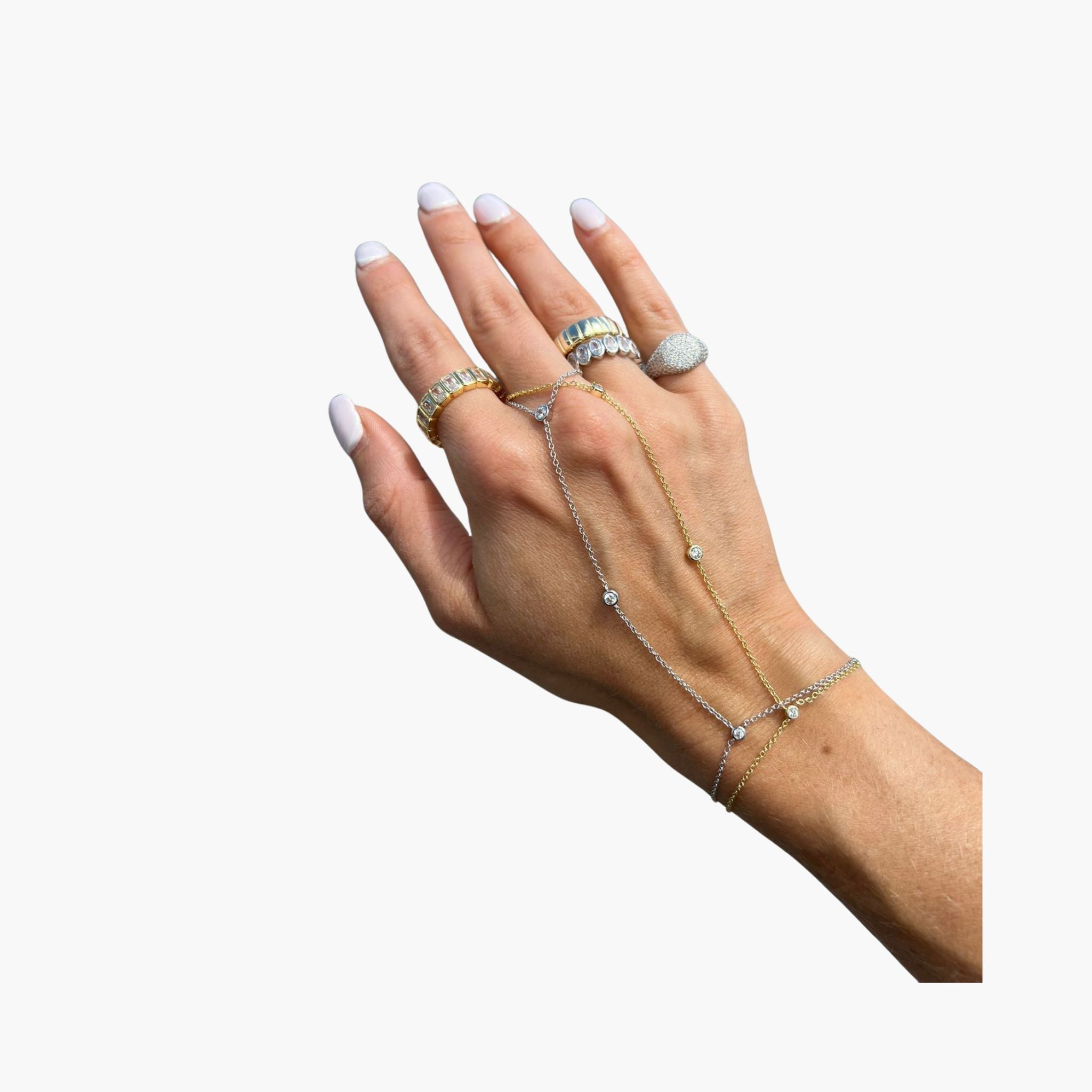 Simple gold and silver handchain